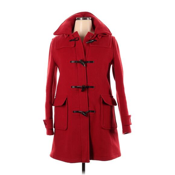 Original Montgomery Coat Duffle Women’s Tartan Red Horn Toggle England Wool - Picture 4 of 8